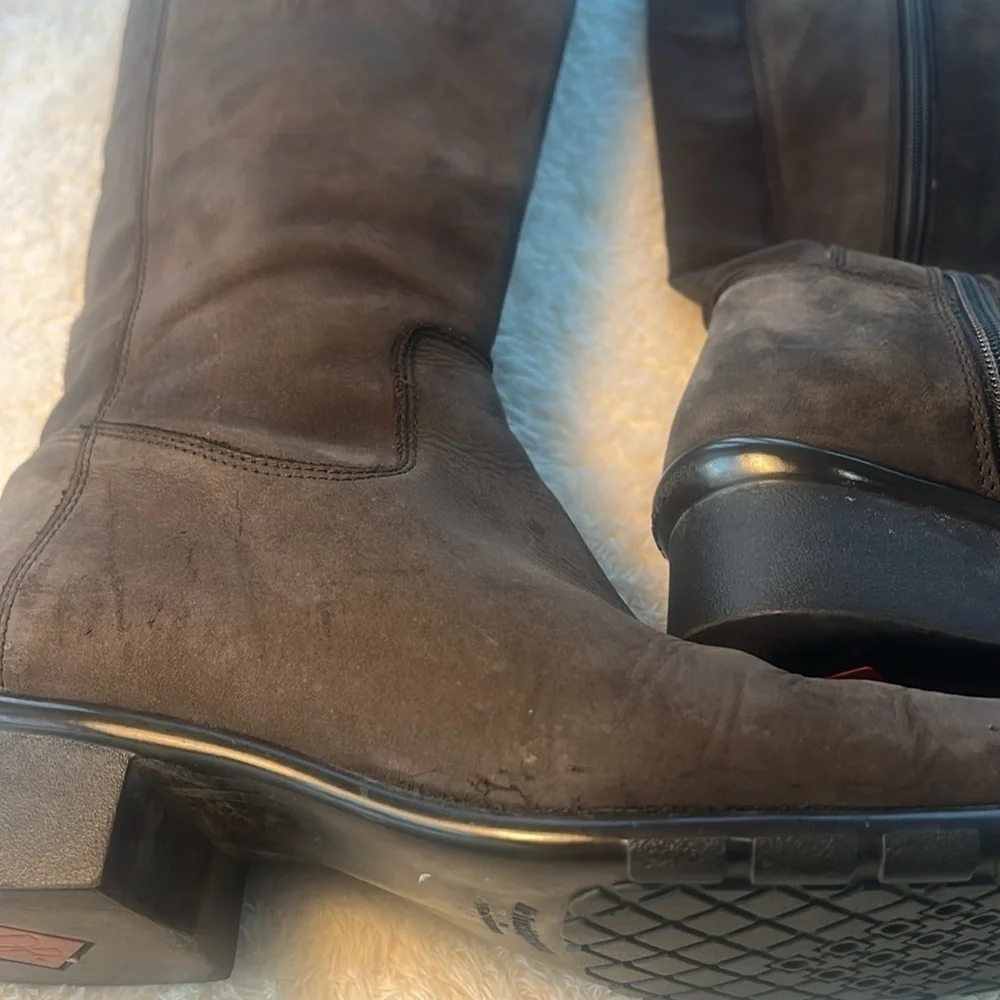 Donald Pliner Sz 9.5 Chocolate Brown Leather Air Touch Systems Tall Riding Boots